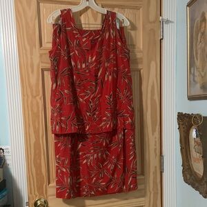 Vintage Lord & Taylor Silk Tank Top and Skirt Set size Petite Large